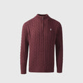 Polo Ralph Lauren Women's & Men's Burgundy Cable-Knit Half-Zip Sweater