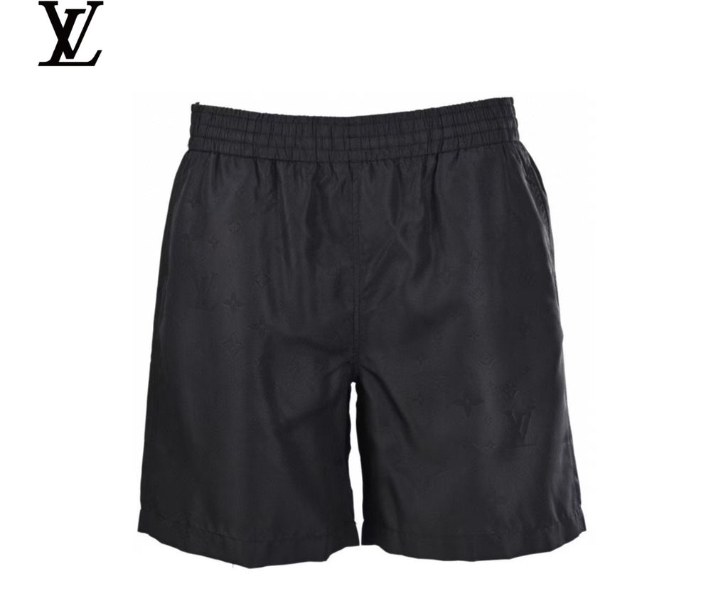 Louis Vuitton Black Embossed Monogram Elastic Waist Shorts
