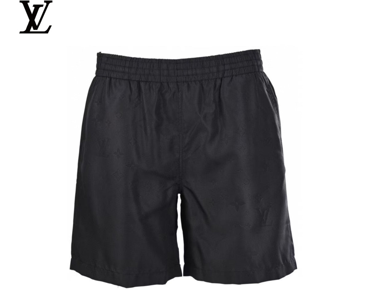 Louis Vuitton Black Embossed Monogram Elastic Waist Shorts