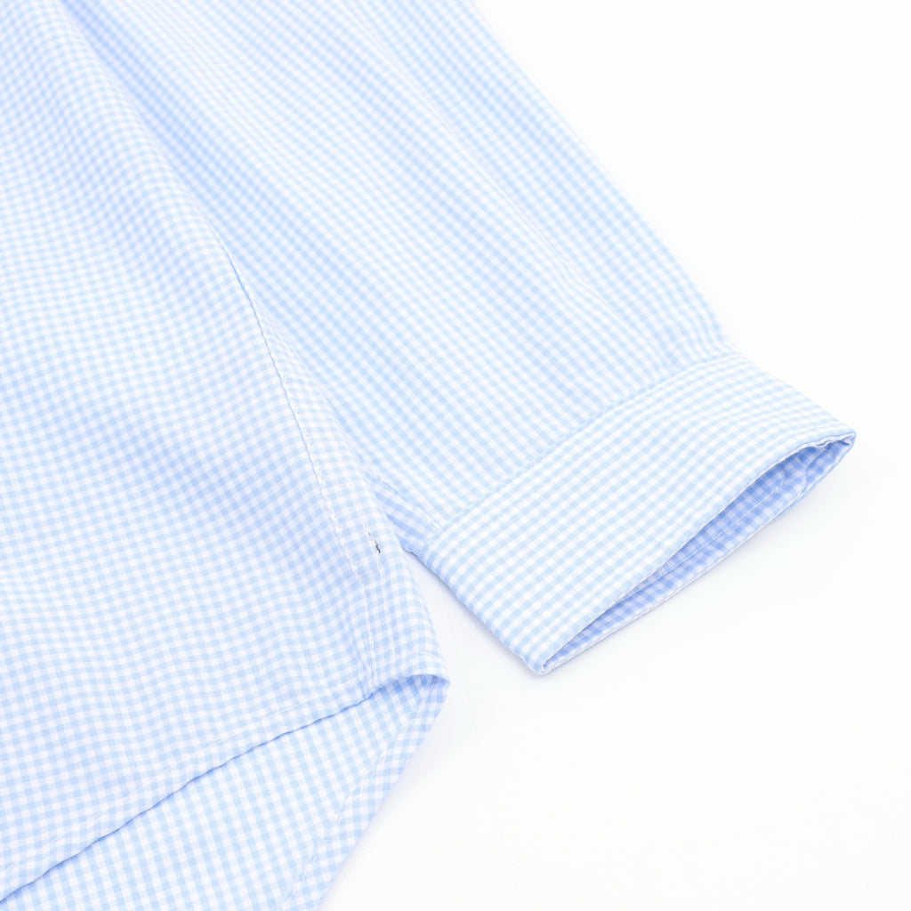 Miu Miu Women's Men's Light Blue Gingham Check Cotton Shirt