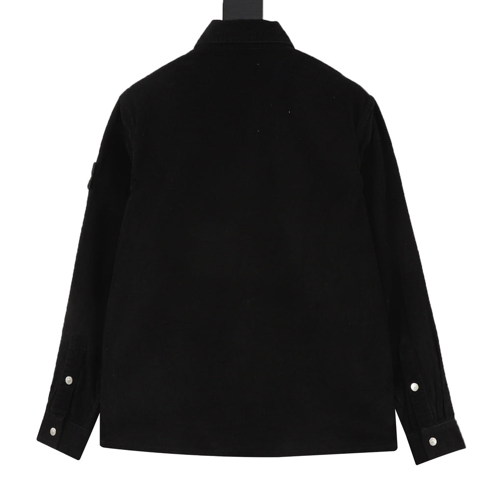 Stone Island Women's & Men's Black Corduroy Button-Up Shirt