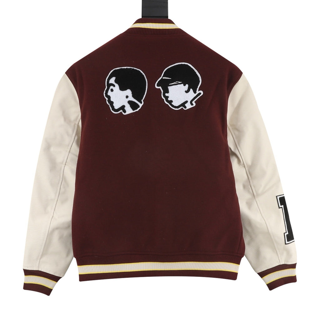Louis Vuitton Women's / Men's Letterman Varsity Jacket in Burgundy