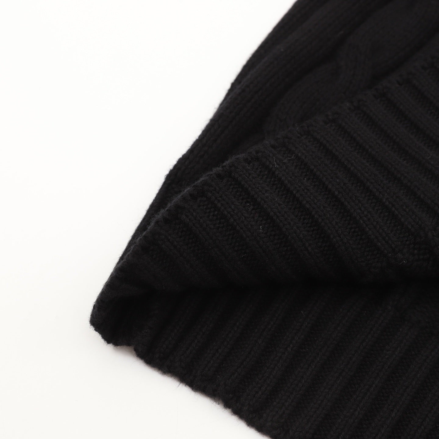Prada Resort Anchor Logo Cable Knit Crewneck Sweater | Black Nautical Luxury Knitwear