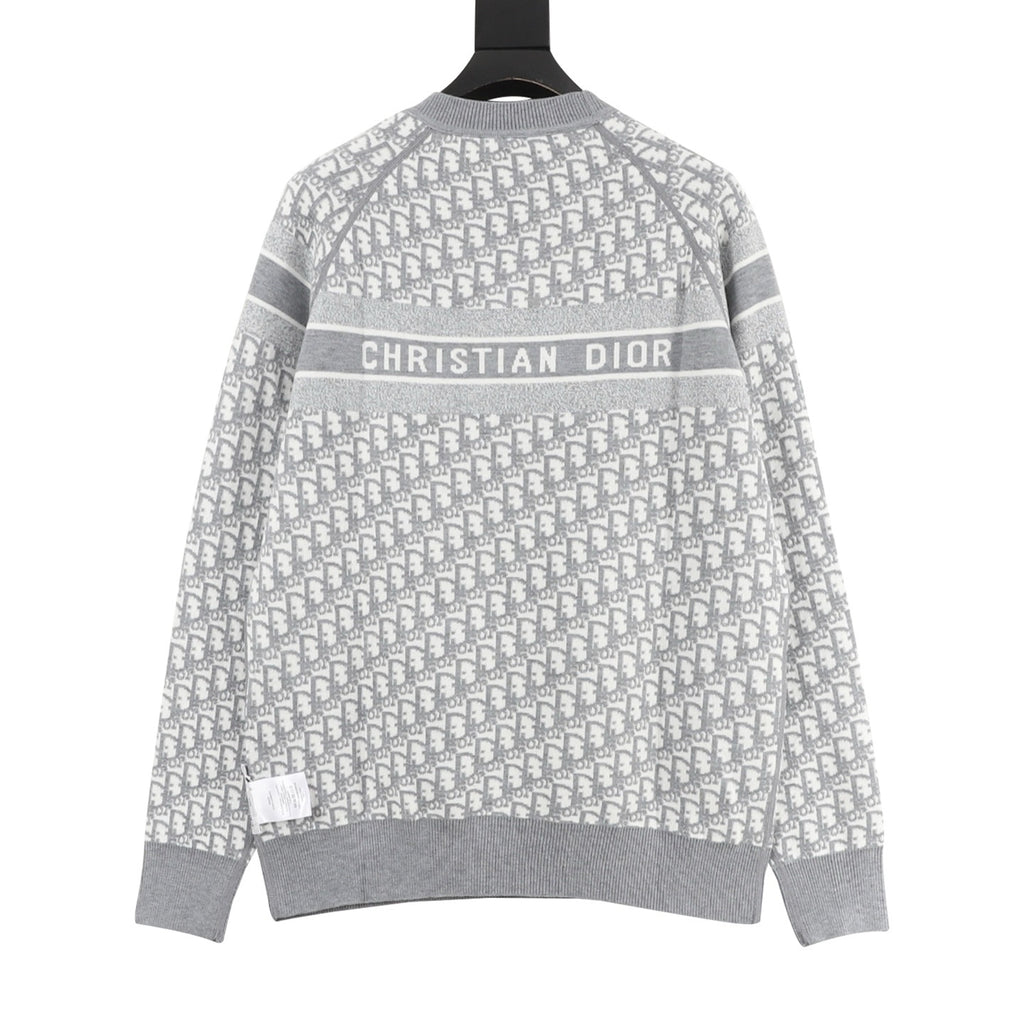 Dior CD Monogram Jacquard Reversible Crewneck Sweater