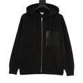 Loewe Leather Patch Pocket Zip-Up Hooded Jacket