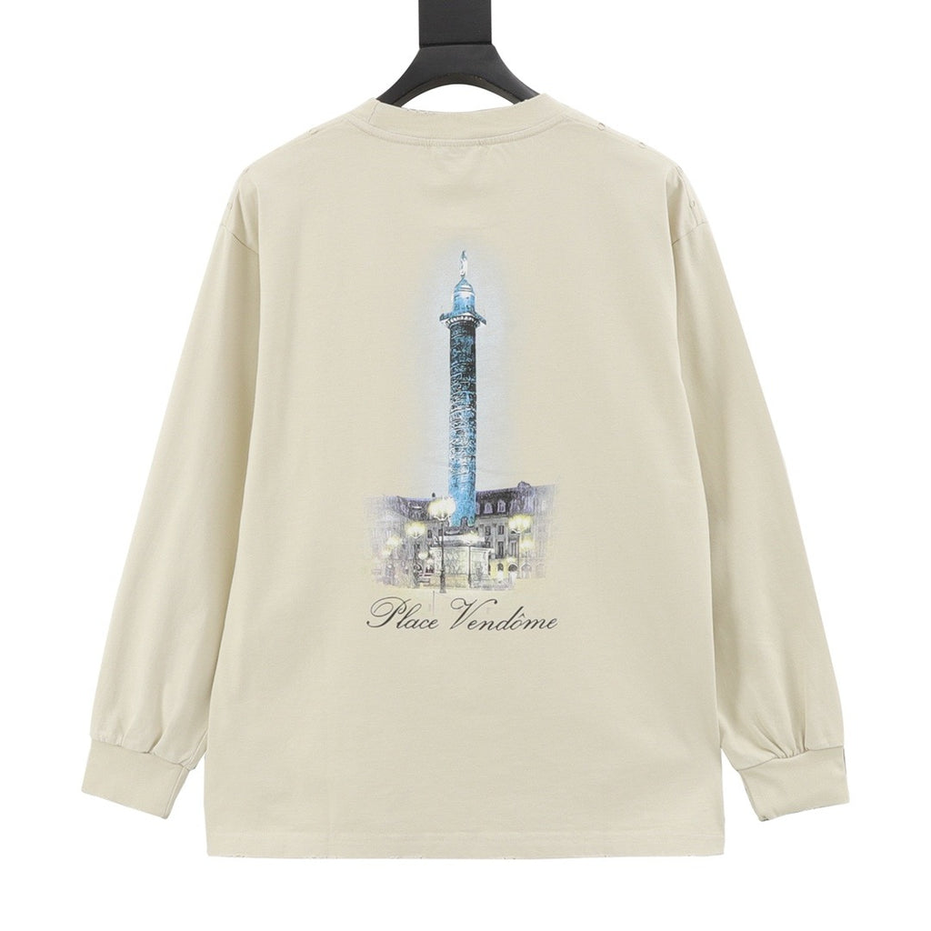 VOGUE Women's Men's Cream Logo Long-Sleeve T-Shirt