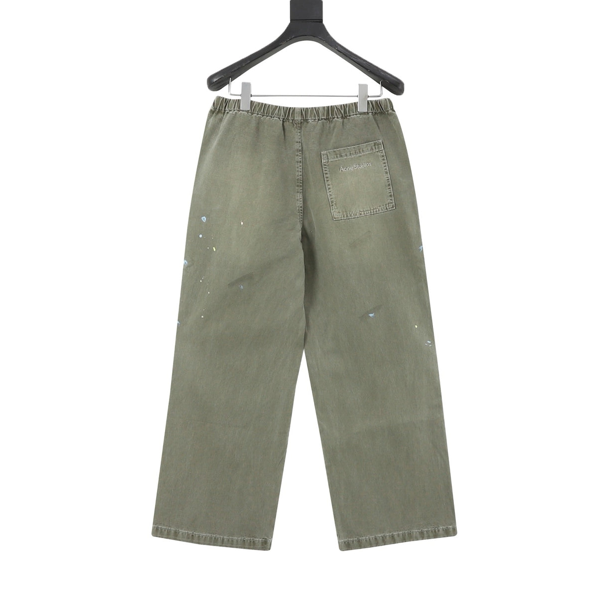 Acne Studios Women's Men's Olive Splatter Print Wide-Leg Pants
