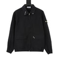 Stone Island Women's & Men's Black Compass Patch Zip-Up Jacket