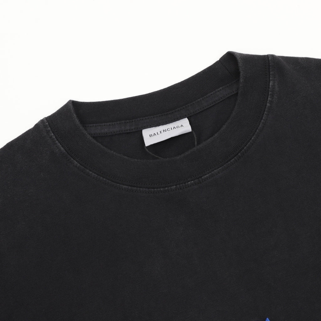 Balenciaga Women's Men's Black Back Logo Long-Sleeve T-Shirt