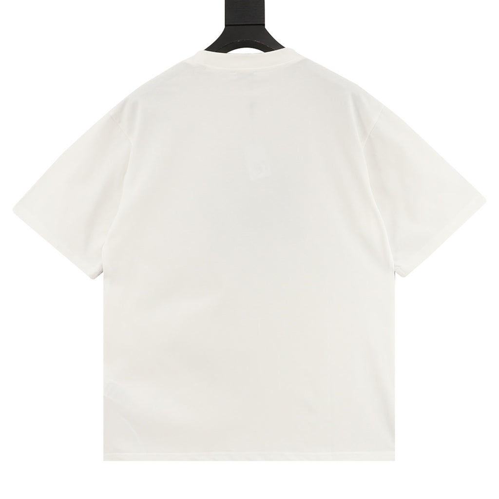 Gucci Men's White Cartoon Car & UFO Print Short-Sleeve T-Shirt