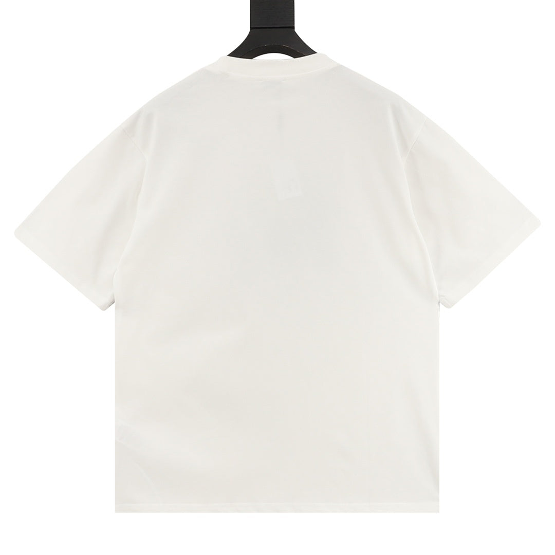 Gucci Men's White Cartoon Car & UFO Print Short-Sleeve T-Shirt