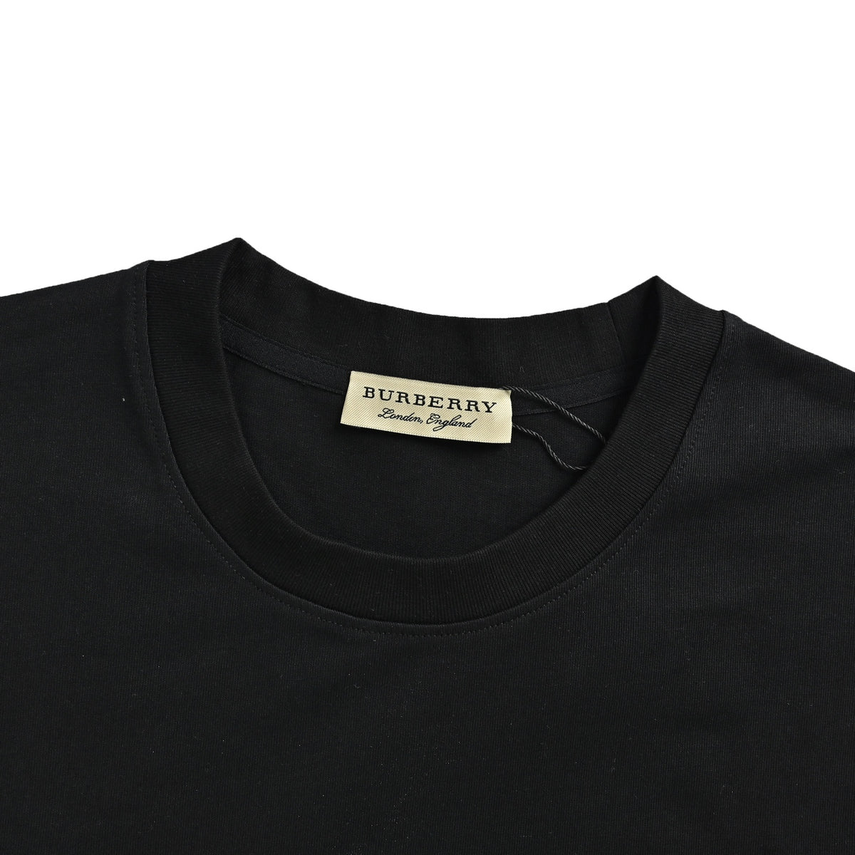 Burberry Oval Knight Check Logo Short-Sleeve T-Shirt in Black