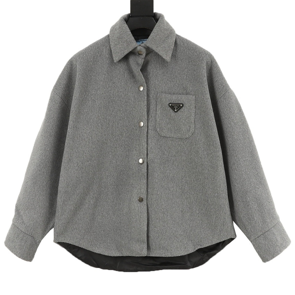 Prada Women's Men's Grey Wool Shirt Jacket