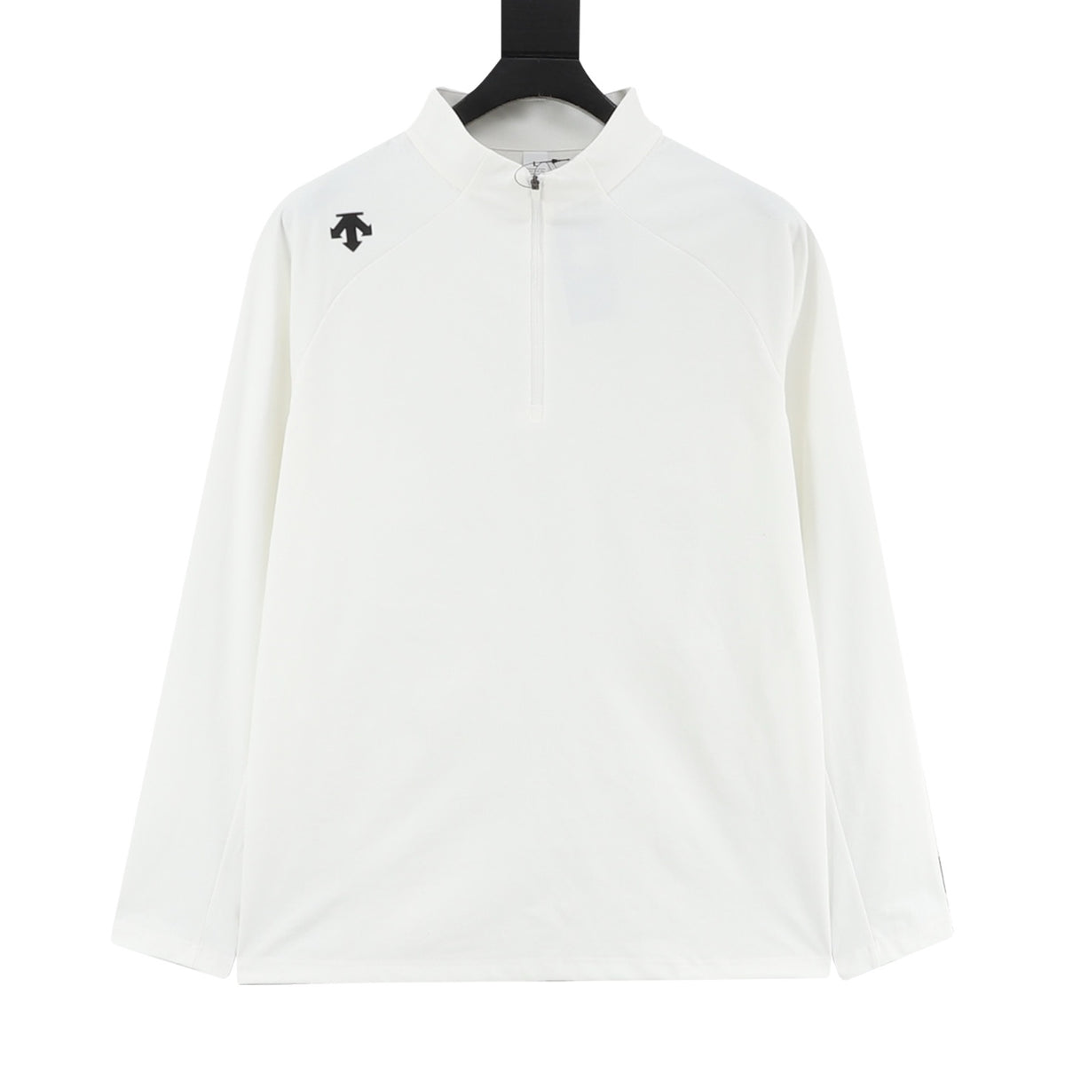 Descente Women's Men's White Half-Zip Stand-Collar Long-Sleeve Top