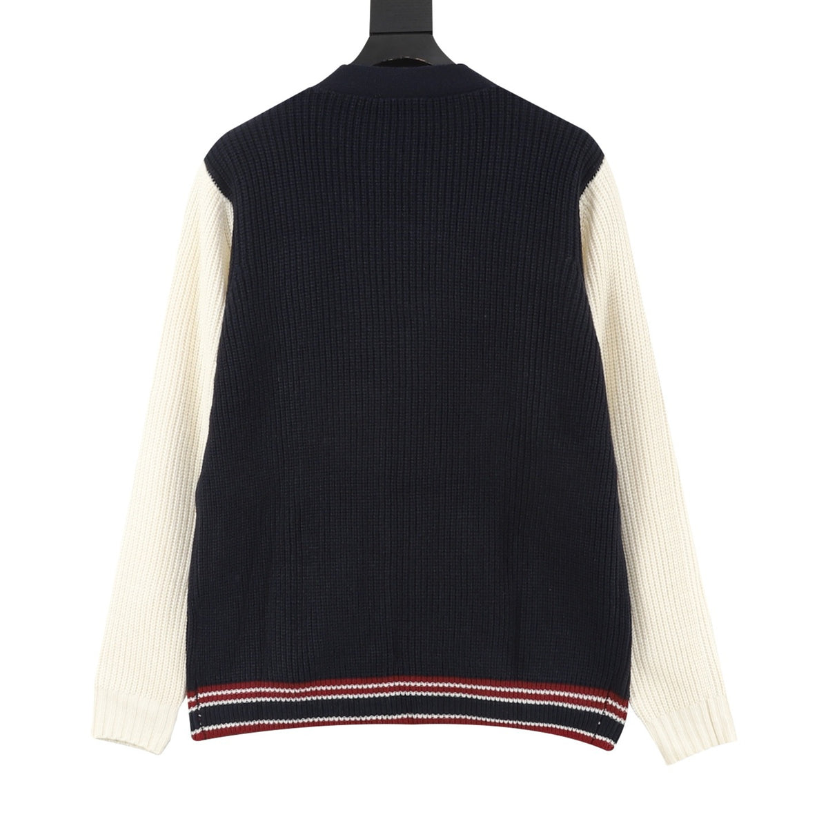 Miu Miu Women's & Men's Navy Color-Block Knit Cardigan