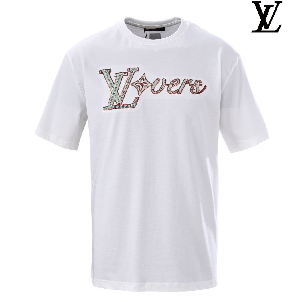 Louis Vuitton Men's White LV Lovers Short Sleeve T-Shirt
