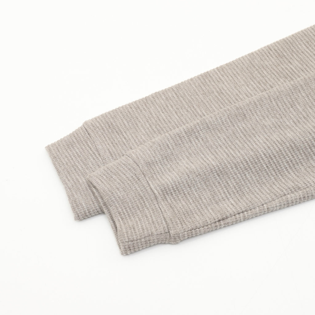 Zegna Women's Men's Light Taupe Waffle-Texture Crewneck Long-Sleeve Top