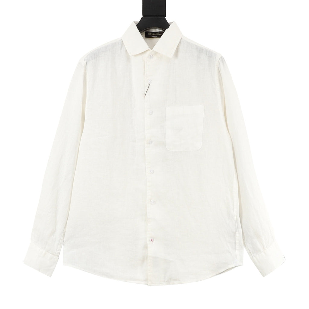 Loro Piana LP Linen Shirt | Dark Brown Breathable Luxury Long Sleeve