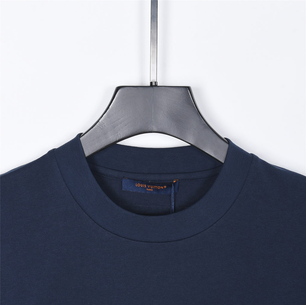 Louis Vuitton Melting Drip-Effect LV Logo Short-Sleeve T-Shirt in Navy