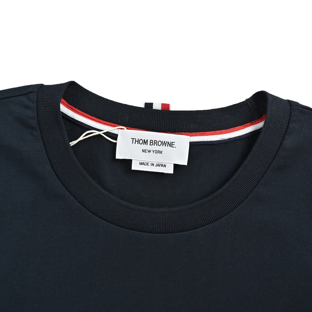 Thom Browne Men's Navy Dog & Tennis Racket Embroidered T-Shirt