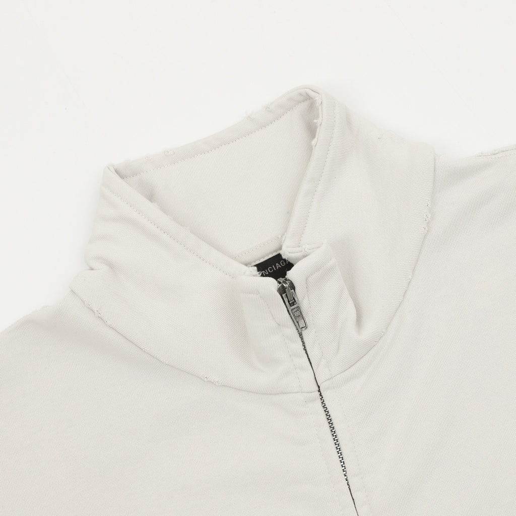 Balenciaga Women's & Men's Off-White Logo Stand-Collar Zip Sweatshirt