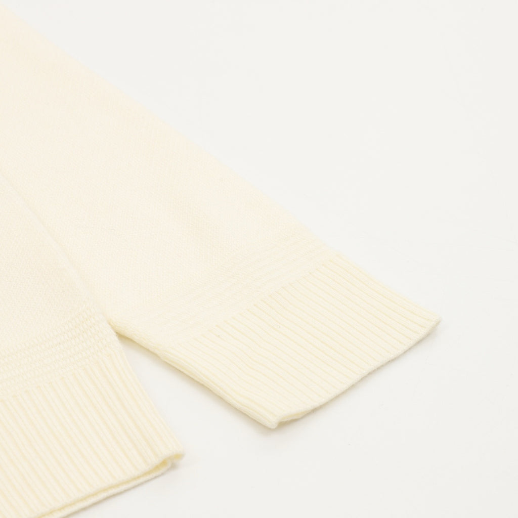 Moncler Women's & Men's Cream Sleeve Pocket Crewneck Knit Sweater