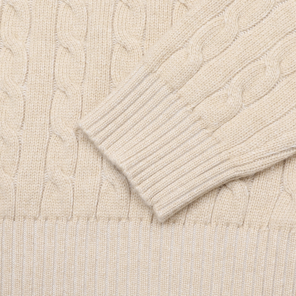 Loro Piana Women's Men's Beige Cable-Knit Crewneck Sweater