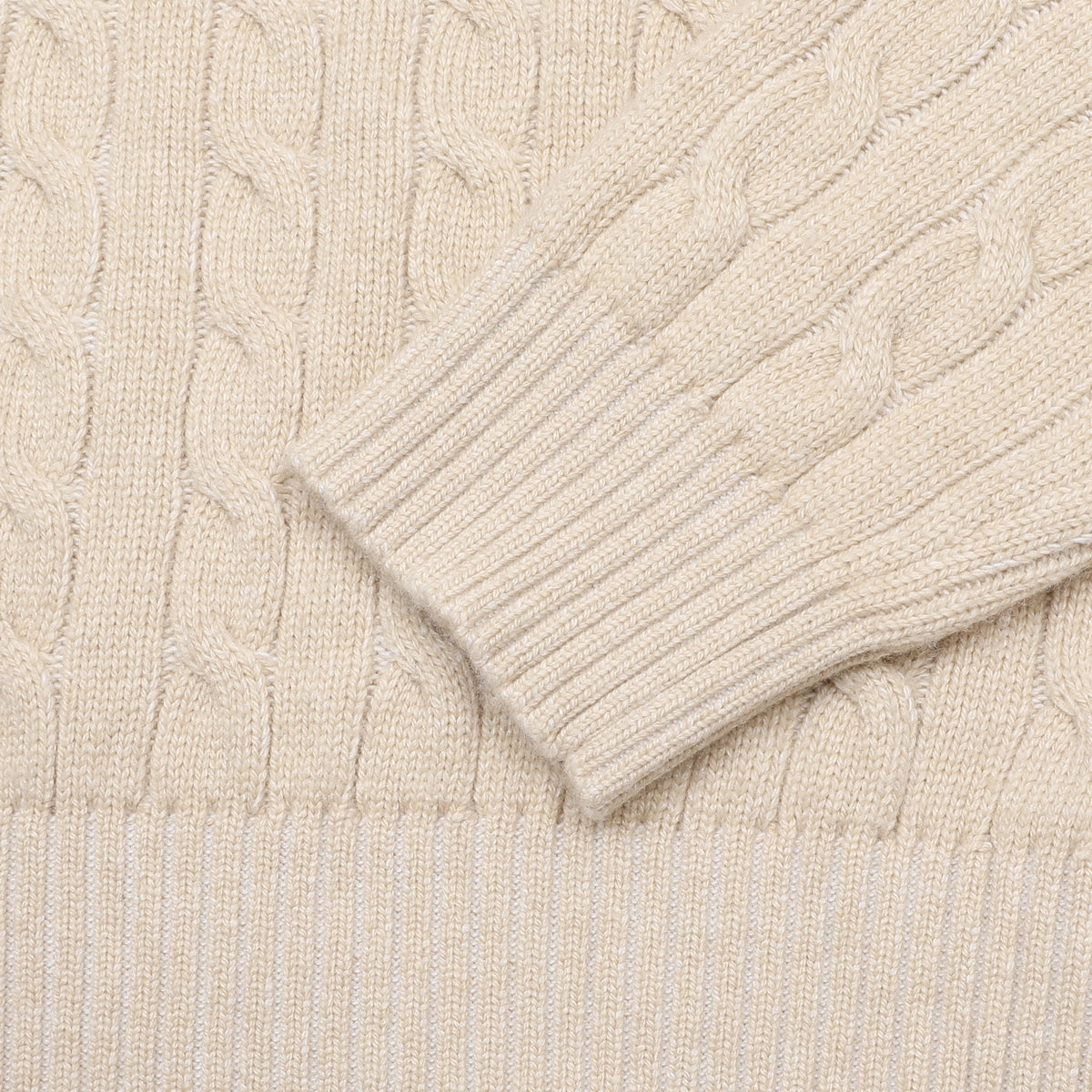 Loro Piana Women's Men's Beige Cable-Knit Crewneck Sweater