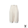 Louis Vuitton Dark Brown Linen Cuffed Shorts