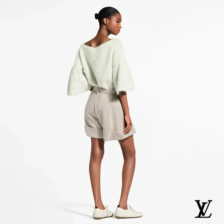 Louis Vuitton Beige Wool Cuffed Shorts