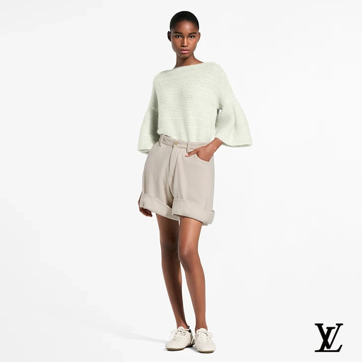 Louis Vuitton Beige Wool Cuffed Shorts