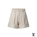 Louis Vuitton Beige Wool Cuffed Shorts