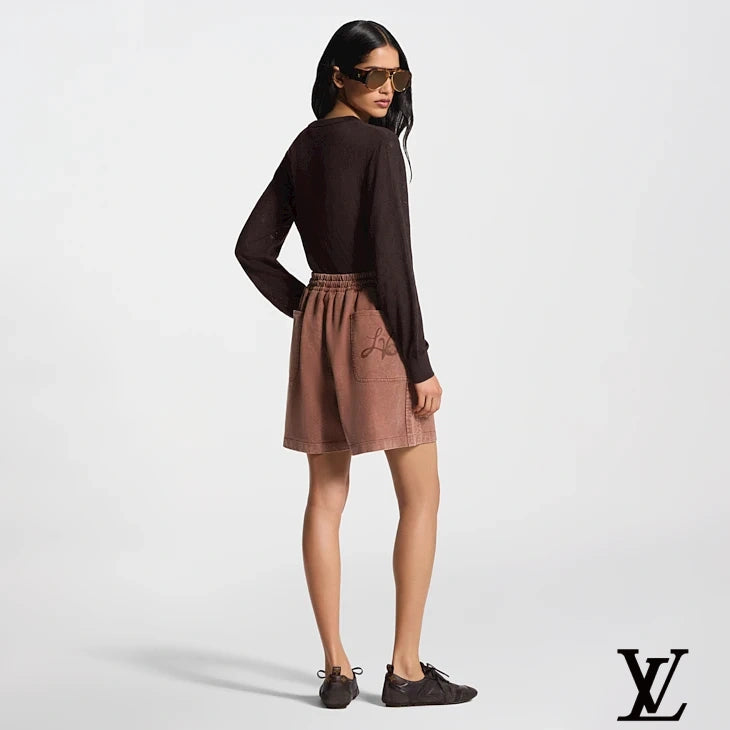 Louis Vuitton Washed Brown Drawstring Shorts