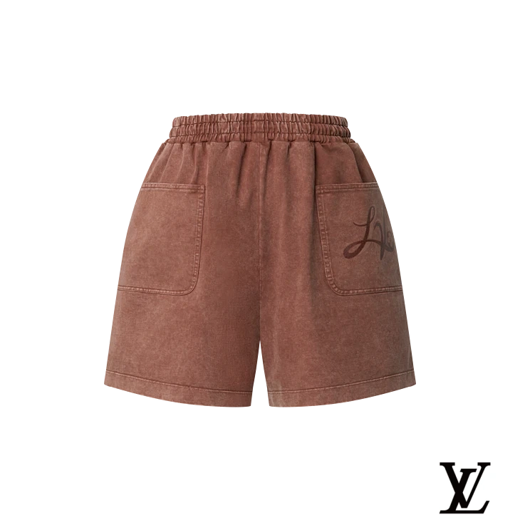 Louis Vuitton Washed Brown Drawstring Shorts