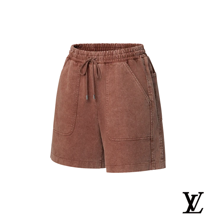 Louis Vuitton Washed Brown Drawstring Shorts