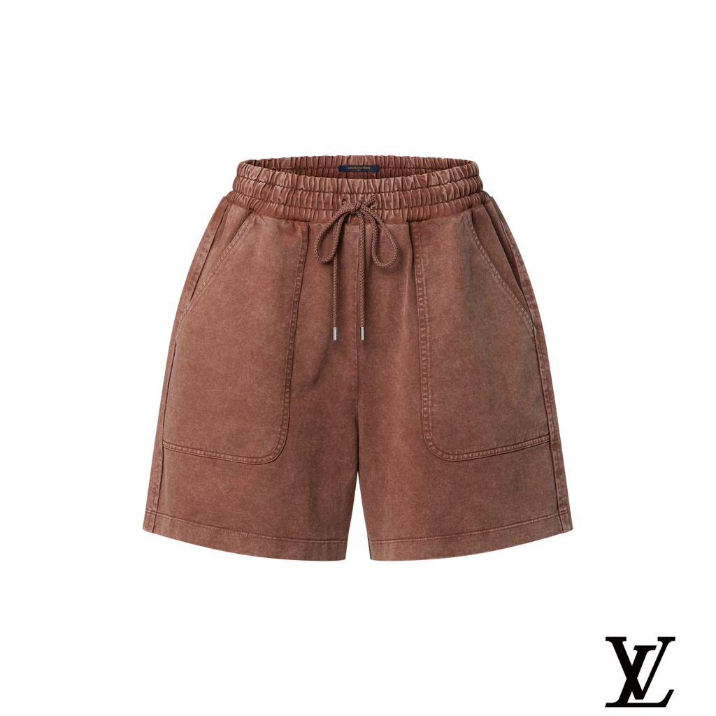 Louis Vuitton Washed Brown Drawstring Shorts