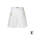 Louis Vuitton White Shorts with Gold Anchor Detail
