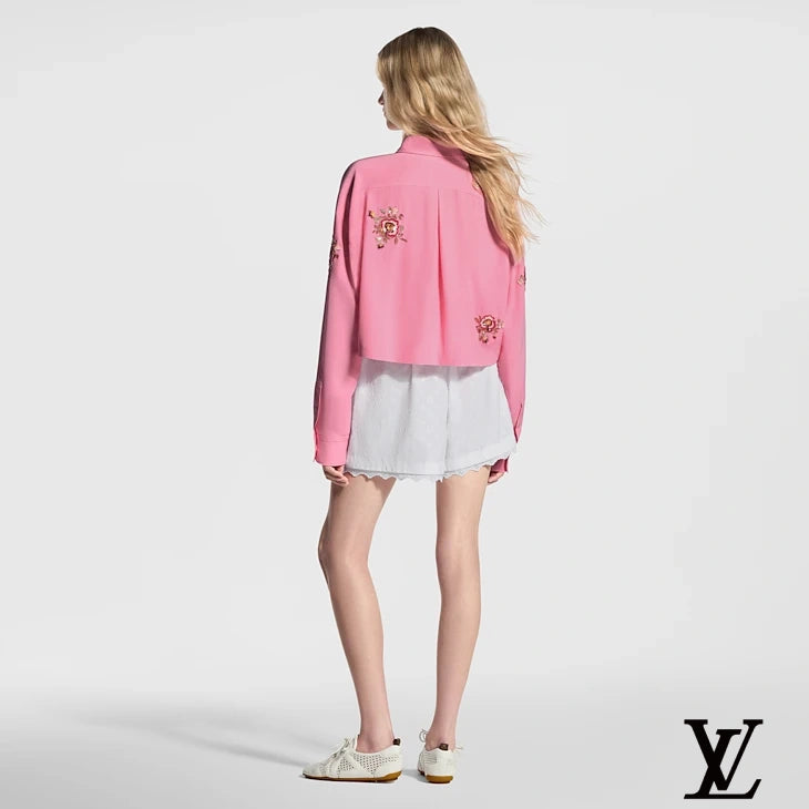 Louis Vuitton White Monogram Eyelet Lace Shorts