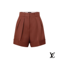 Louis Vuitton Brown Pleated Cuffed Shorts