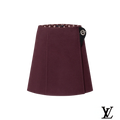 Louis Vuitton Burgundy Wool Wrap Skirt