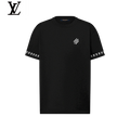 Louis Vuitton Black Cuff Logo Short Sleeve T-Shirt