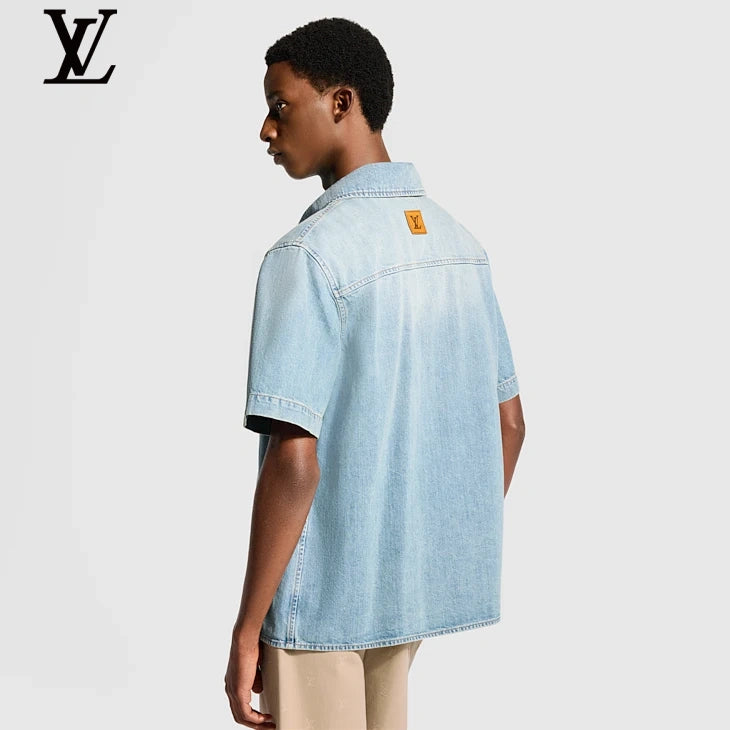 Louis Vuitton Light Blue Denim Short Sleeve Shirt