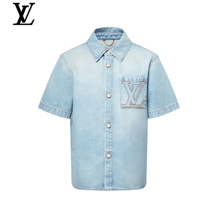 Louis Vuitton Light Blue Denim Short Sleeve Shirt