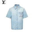 Louis Vuitton Light Blue Denim Short Sleeve Shirt