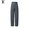 Louis Vuitton Grey Jacquard Wide-Leg Jeans