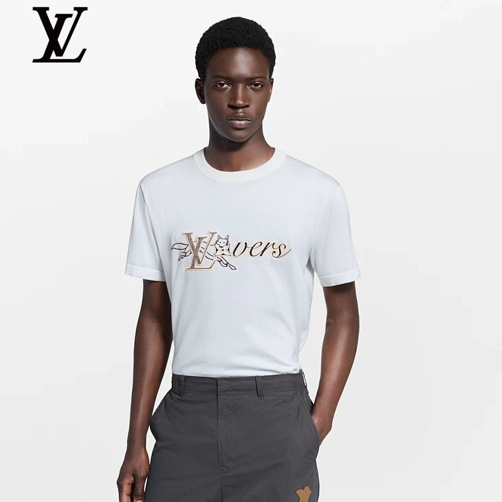 Louis Vuitton White Fox Logo Short Sleeve T-Shirt