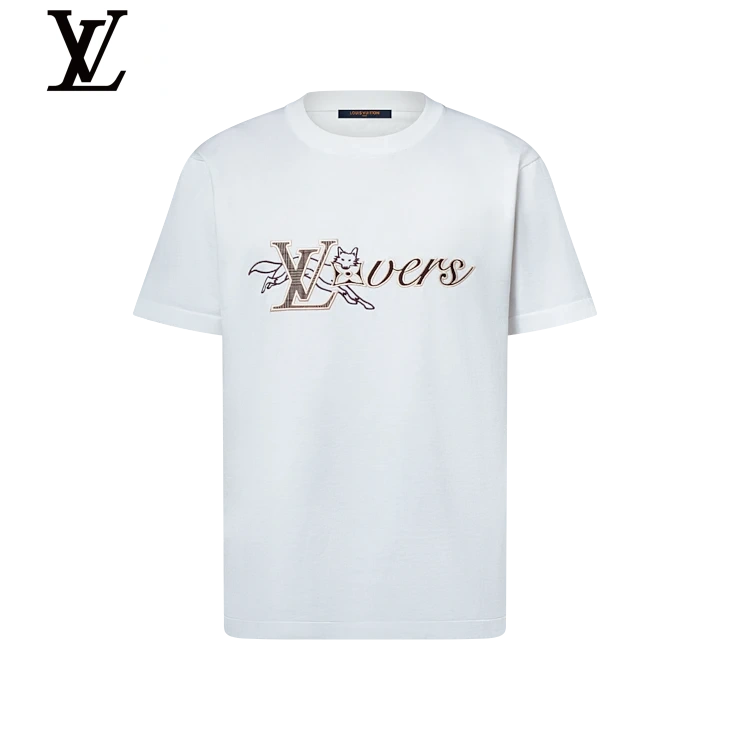 Louis Vuitton White Fox Logo Short Sleeve T-Shirt