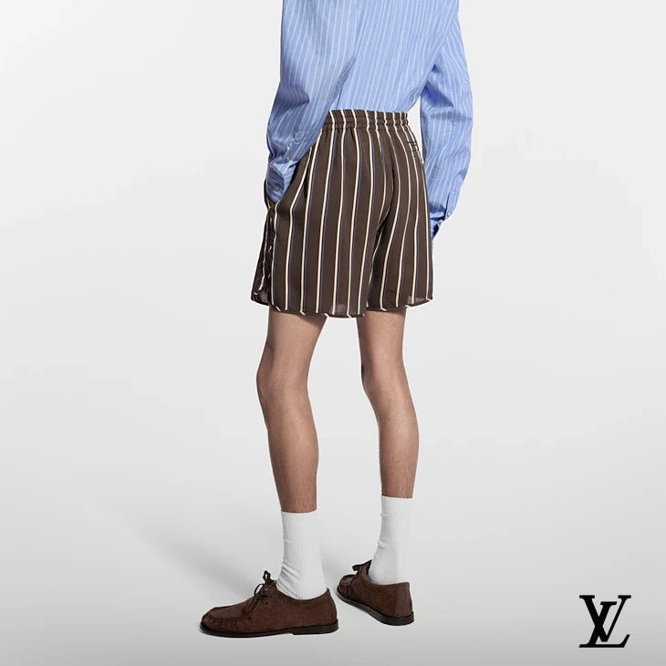Louis Vuitton Navy Pleated Tailored Shorts