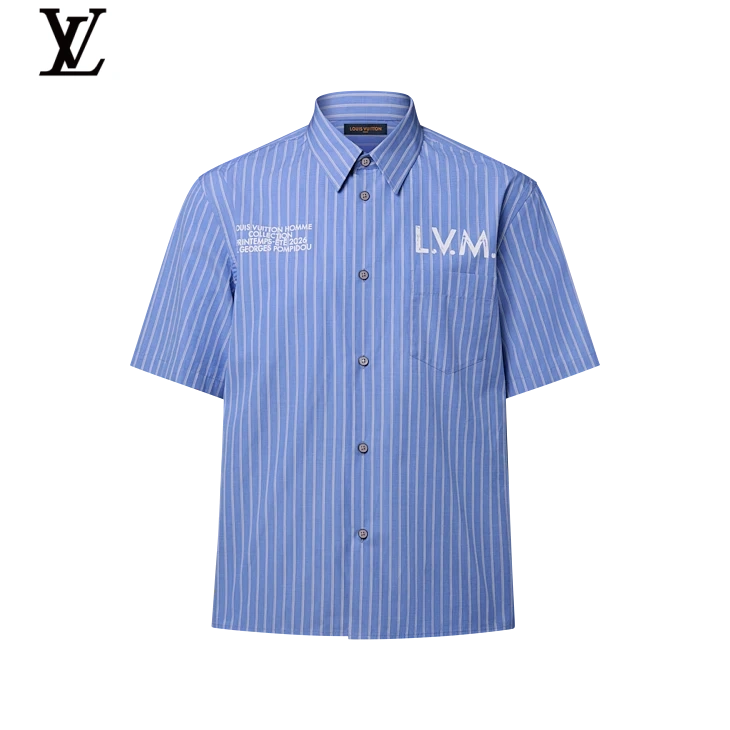 LV Multicolor Monogram Camp Collar Shirt