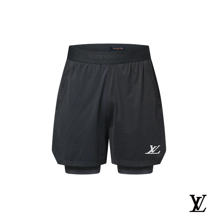 Louis Vuitton Black Double-Layer Sport Shorts